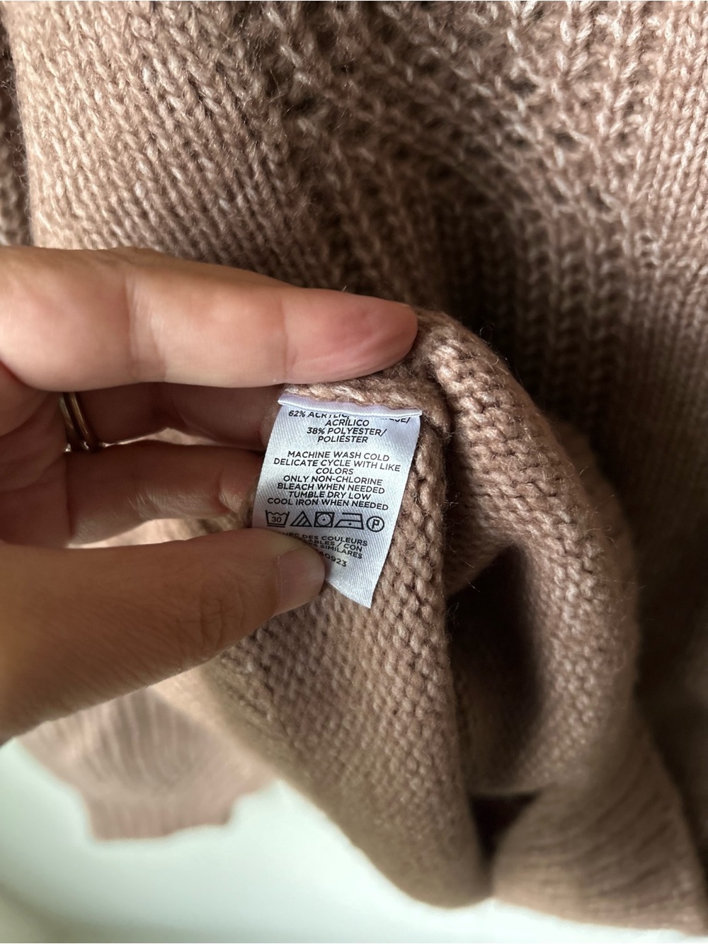 LOFT Outlet Petite Brown Cable Knit Mock Neck Sweater LP - Picture 5 of 9